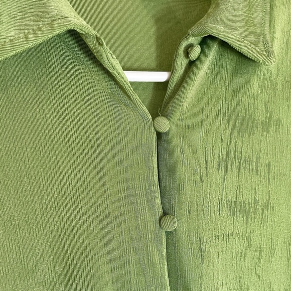 Green Cropped Button Up - Picture 3 of 3